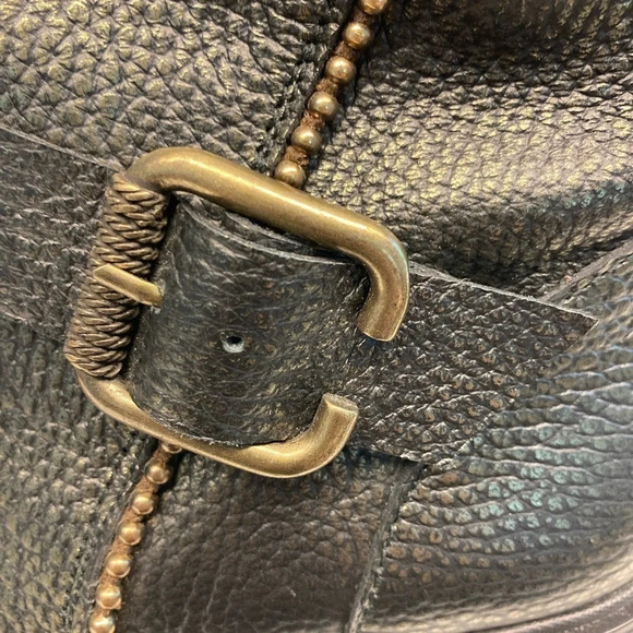 HISPANITAS Sz 6 Via Moto Leather Ankle Boots Green Gold Booties - Picture 15 of 16